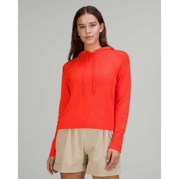 lululemon athletica Sweaters - Lululemon Double Knit Sweater Hoodie Autumn Red Medium Large Cashmere